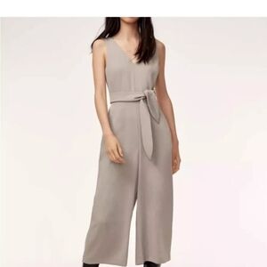 Wilfred Aritzia Ecoulement Jumpsuit V Neck Wide Leg Opal Grey Minimalist XS